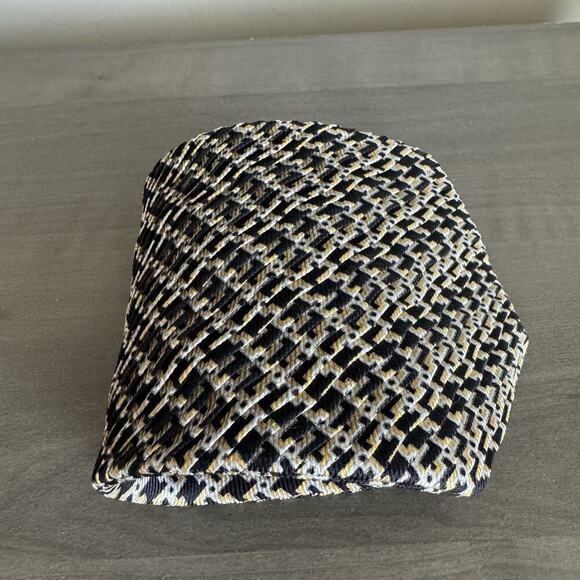 Vintage Stefano Ricci 100% Silk Tie Geometric Black Gold Italy Textured Weave - Picture 9 of 11